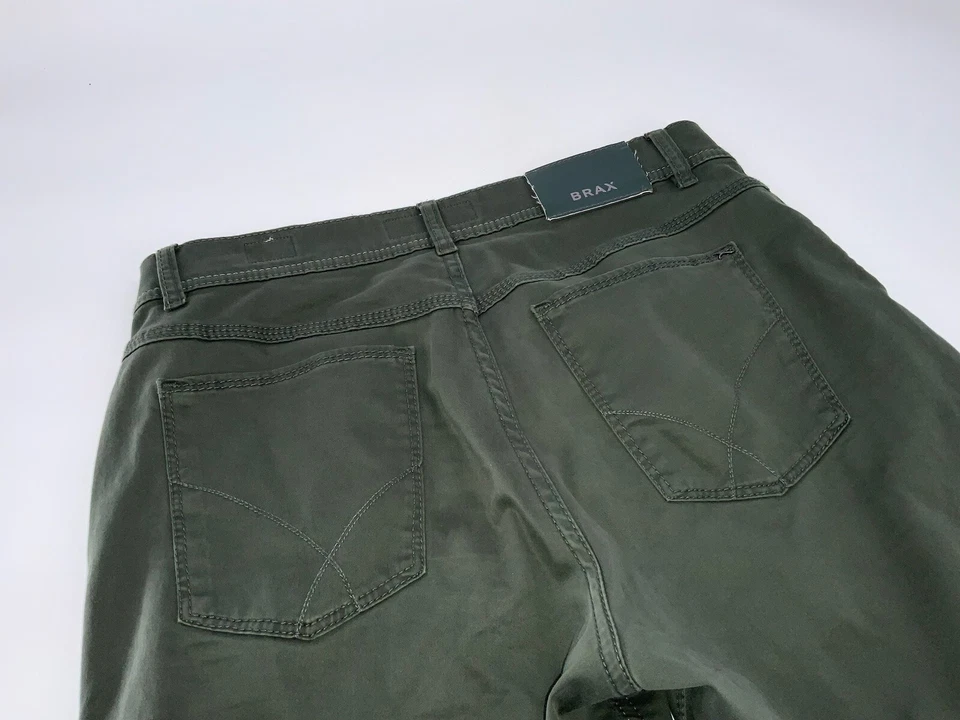 Pantalones de fantasía Brax cobre para hombre 31x26 verde algodón spandex frente plano YGI C2-438 Foto 4 de 4
