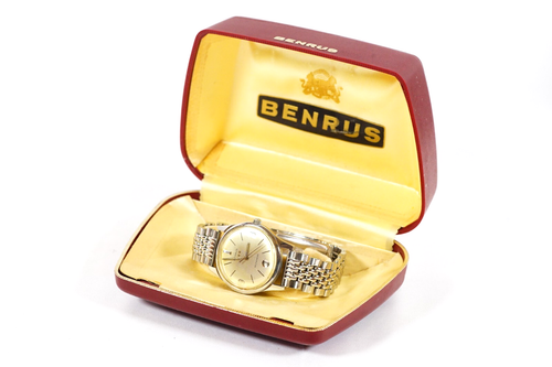 Benrus 3 Star Watch Selfwinding Automatic Men's Watch Round Date @ 6 Wristwatch