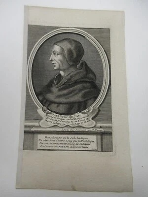 PORTRAIT GRAVE FRANCISCAIN JEAN DUNS DIT SCOT 1730 Signé GACON ECOSSE SCOTISME - Photo 1/3