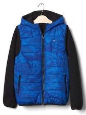 GapFit Boys Reversible quilted jacket Sz S 6-7 Blue