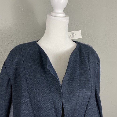 NEW Lane Bryant $89 Knit Blazer Size 20 Blue Two-tone Long Sleeve Jacket - Picture 3 of 8