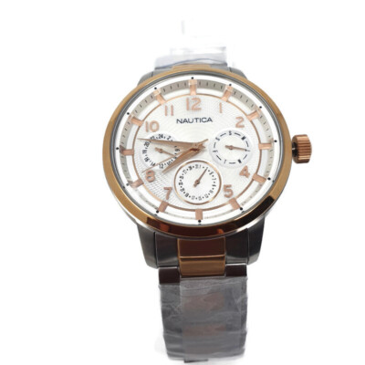 Nautica Damenuhr Roségold und Silber Armband Multi Dial NAD19556G