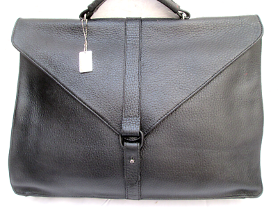 Serviette Portefeuille En Cuir Véritable MB Maroquinier - Vintage - Format A4 - Marron - Occasion Très Bon état
