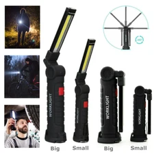 Rechargeable LED COB Work Light Mechanic Flashlight Folding Lamp Magnetic Base