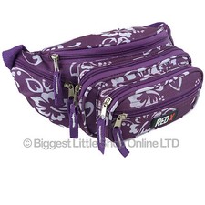 Ladies Mens Canvas Hibiscus Waist Bum Bag Fanny Pack by Red X © Travel Holiday S