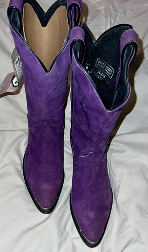 Code West Cowboy Boots PLUM PURPLE Suede Women’s 7. M 12 inch Country Western - Picture 5 of 10