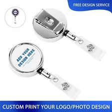 Custom Heavy  Duty Metal Retractable ID Badge Reel with Belt Clip