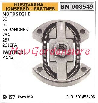 Frizione completa HUSQVARNA motore motosega 50 51 55 RANCHER 254 257 Ø67 008549 - Foto 5 di 5