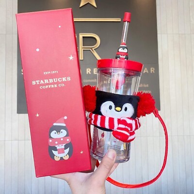 2020 China Starbucks 16oz Christmas Contigo Cute Penguin Double