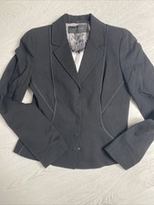 Elie Tahari Black Stretch Viscose Blazer Size 10