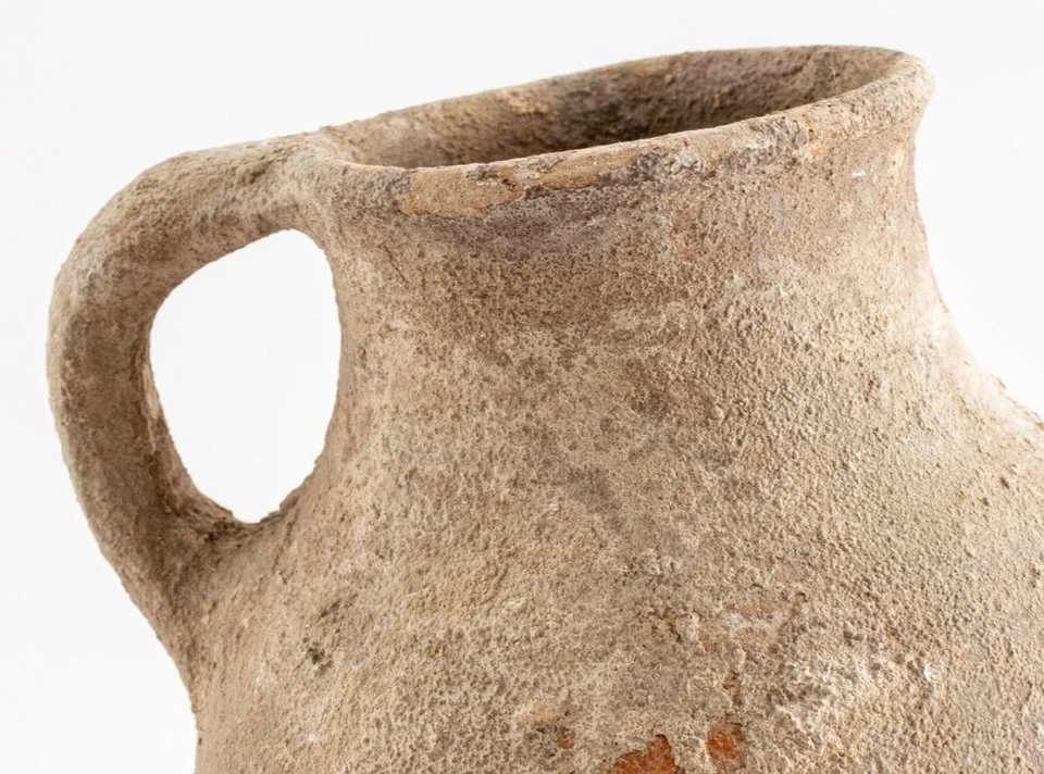 Antiguo recipiente de almacenamiento de cerámica de Tierra Santa (~1000 aC) Foto 3 de 4