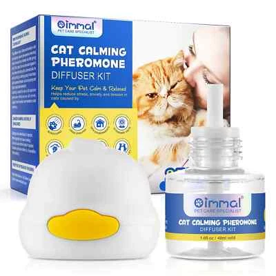 OIMMAL Pet Cat Remedy Natural De-Stress and Calming Cats Plug-In Diffuser, 48ml UK Plug