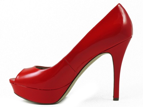 Marc Fisher Women's Tumble3 Vegan Peep Toe Platform Pump Red Multi Sz 10 M - 第 2/6 張圖片