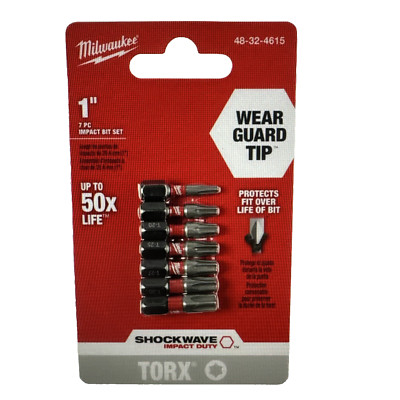 Milwaukee SHOCKWAVE Impact Duty 1 in. T15 - T40 Torx Alloy Steel Insert Bit Set 
