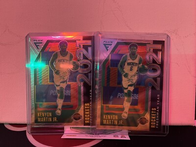 2020-21 Panini Flux Kenyon Martin Jr. Silver Prizm Freshmen Year RC Rockets X 2