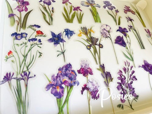 Flower Stickers Journal Diary Transparent Big Sticker AU 40 PCs Scrapbooking - Picture 42 of 45