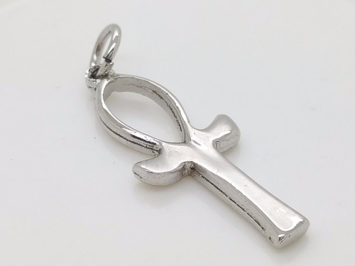 Sterling Silver Oval Open Top Cross Crucifix 1 1/4' Inch Pendant Charm - Picture 2 of 6