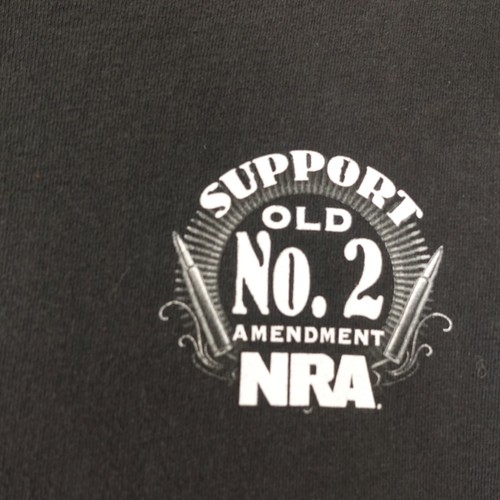 Old No 2 Amendment NRA Support T Shirt Large XL Black American Edgy Grunge DELTA - Picture 9 of 13