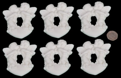 6 x Essbare 3D Küssende Cherubs Zuckerguss, Kuchen, Cupcake Topper, Dekorationen