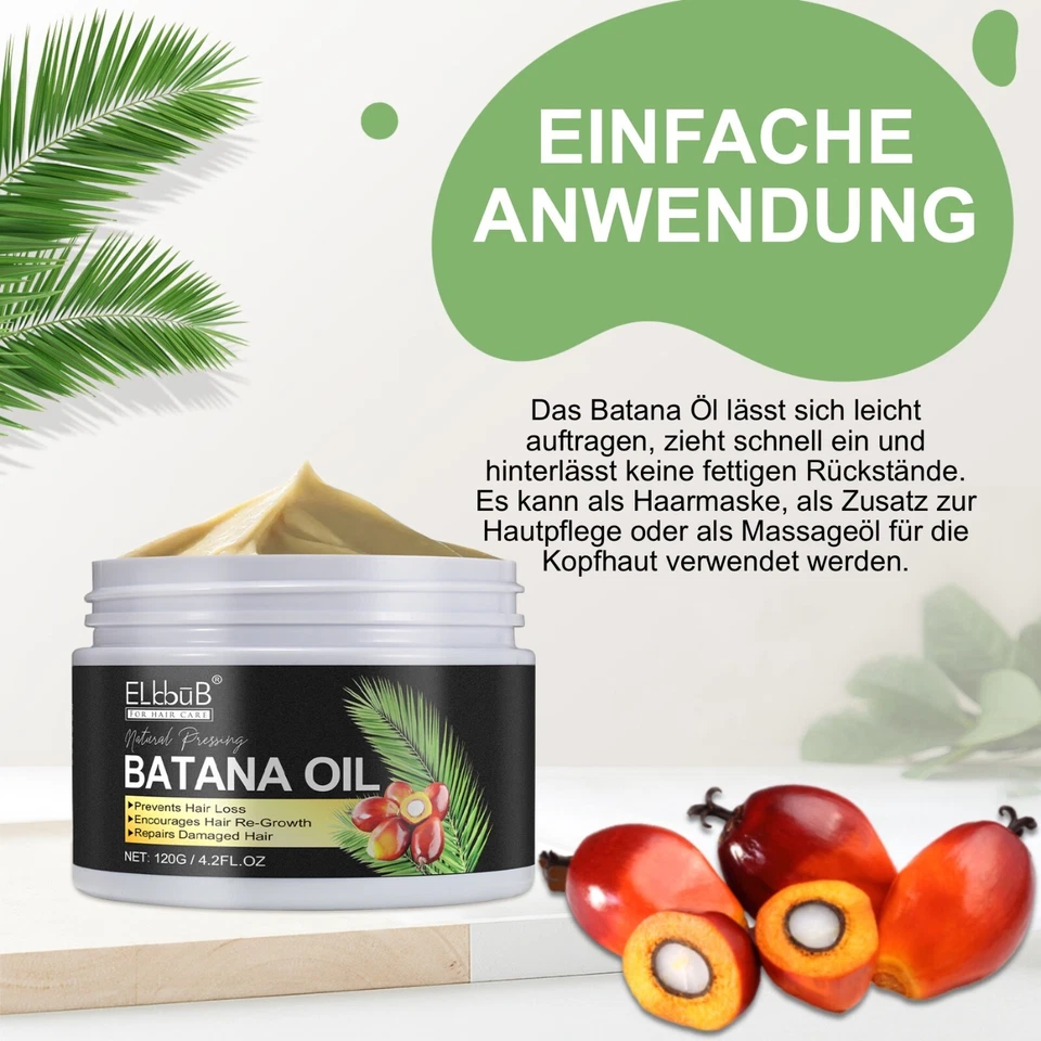Batana Öl für Haare Haarwachstum Haarpflege Gesicht Haut Nägel Vegan 120g - Bild 4 von 4