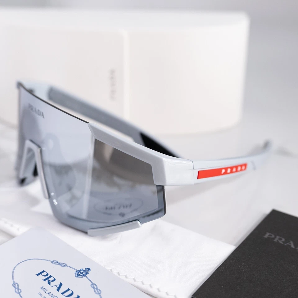 普拉达 Linea Rossa PS04WS 灰色男女通用护罩太阳镜全新今日发货 — 第 2/4 张图片
