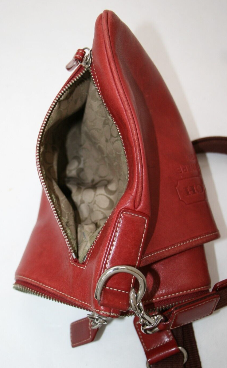 Coach Leatherware EST. 1941 Red Crossbody VNTG Y2K Embossed