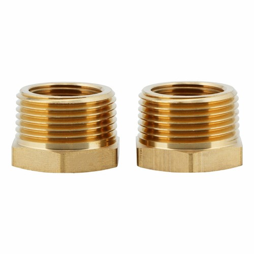 U.S. Solid Brass Fitting Hex Bushing NPT 1" Male x 3/4" Female, 2pcs