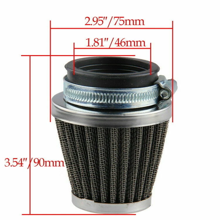 Пара сменных воздушных фильтров 44 мм 45 мм 46 мм для двигателя универсальные для Honda - Изображение 3 из 4