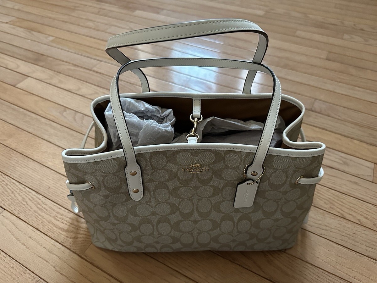 Coach Drawstring Carryall Satchel/Tote Signature PVC & Leather