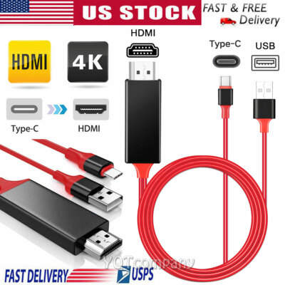 Type-C to HDMI HDTV Adapter Cable For Samsung S9 S10 Note 20 S21 S23 S24 MacBook