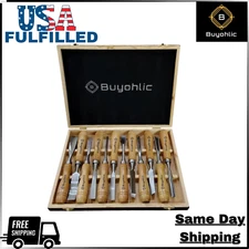 12-Pieces Woodworking Wood Chisel Carving Tool Set - USA FULFILLED