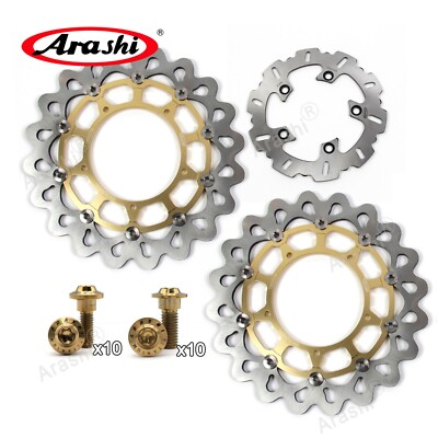 Front Rear Brake Disc Rotor + Bolts For Yamaha YZF R1M 2015-2020 R6 2017-2019