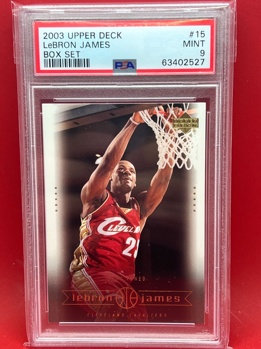 2003 UPPER DECK LeBRON JAMES #15 BOX SET PSA