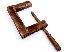 Antike Holzschraubzwinge Schraubzwinge Klemme aus Holz, Schreinerwerkzeug