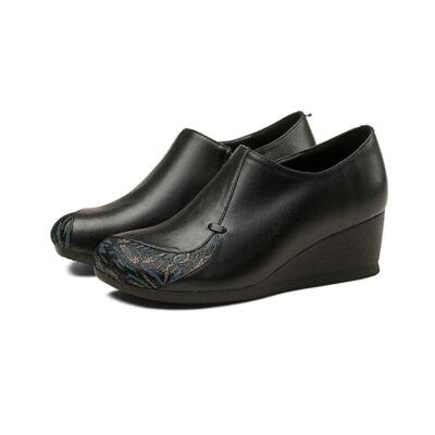 Womens Formal Leather Retro Leisure Side Zip Wedge Heel Pump Elegant Ankle Boots | eBay Womens Formal Leather Retro Leisure Side Zip Wedge Heel Pump Elegant Ankle Boots | eBay