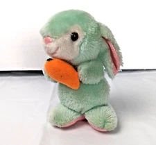 Russ Rabbit Plush 6 Inch Mugsy Gingham Print Carrot Stuffed Animal Toy Vintage
