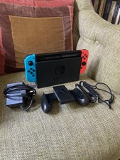 Nintendo Switch Console V2 model + Neon Red/Blue Joy-Con, sock, charger