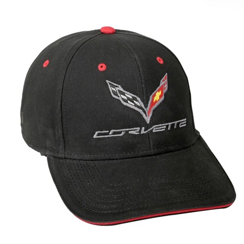 2014-2019 Corvette Red Trimmed Premium Structured Hat with Logo & Script - 第 3/7 張圖片