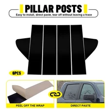 6X Door Trim Pillar Posts Black Cover Decor For 2019-2024 Chevy Silverado 1500 H