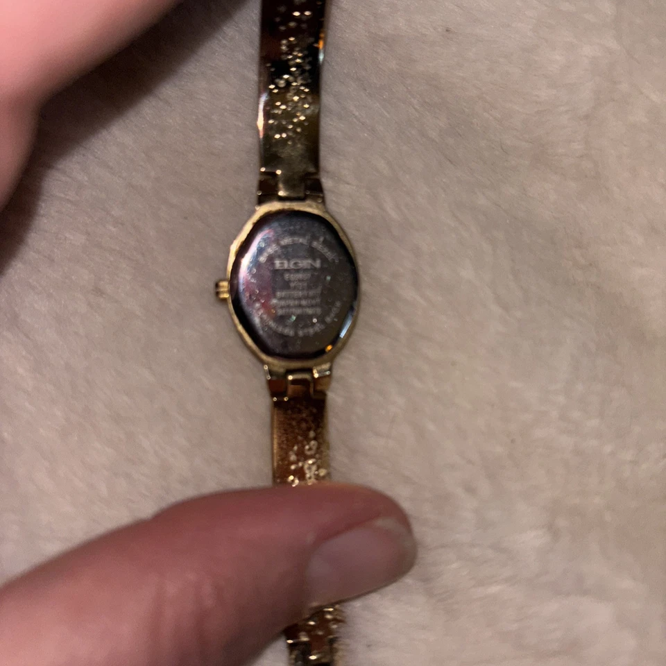 Женские часы Elgin EG9857 с бриллиантами нержавеющая сталь золотистый браслет - Изображение 3 из 4