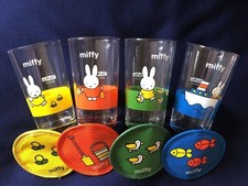 Dick Bruna Miffy Tumbler 4 12x7cm/4.72x2.75" /Coaster 4 9cm/3.54" set Bruna