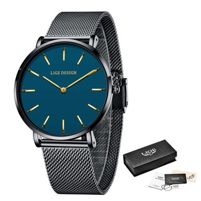 Luxus Herrenuhr Männeruhr Armbanduhr 3ATM Wasserdicht Quarzuhr Schlank Edelstahl