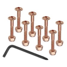 8 Pcs 21mm/ 0.8" Skateboard Hardware Kit Mounting Screws Orange
