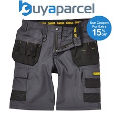Image of DeWalt Cheverley Work Shorts Grey Lightweight Cargo Short Double Stitched W32