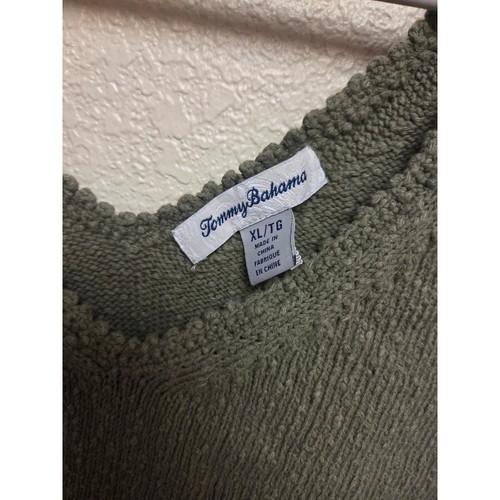 Tommy Bahama Womens XL Olive Green Knit Sleeveless V Neck Tank Top - Picture 3 of 6