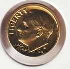 24k Gold Plate Rare Old US 1981 Liberty Roosevelt Dime Collector Collection Coin