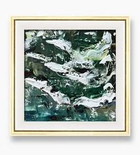 Tromsø Arctic Sea Abstract Storm Expressionist Textured Nordic Decor Framed Art