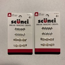 Scunci 4 White Pin Clip Barrettes Jewel/Pearl-like 2003 New 2 Sets G76