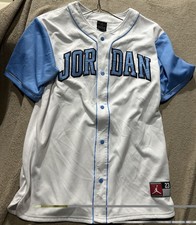Air Jordan Youth Boys XL 13-15 Baseball Jersey 23 White University Blue Snap
