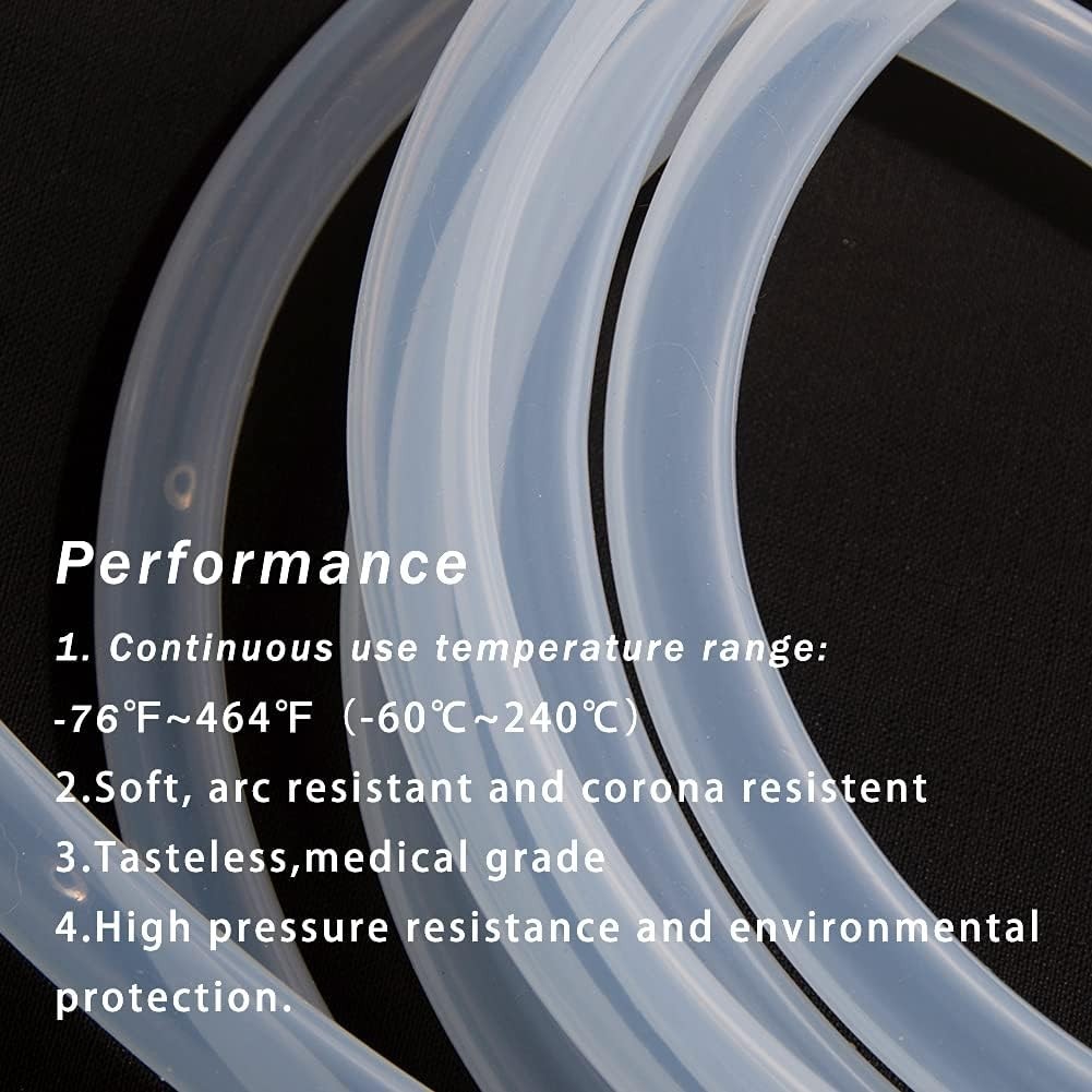 3/4" ID x 1" OD Food Grade Silicone Tubing High Temp Food Grade Hose 9.84Ft